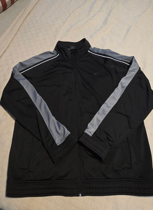 Starter Men's Large Black and Gray Zip Up Jacket