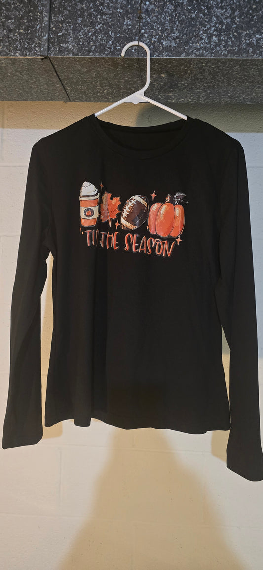 New Tis The Season Black Long Sleeve Shirt Size L